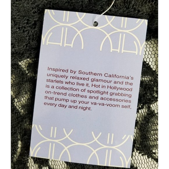 Hot in Hollywood Womens Sugar Moto Sheer Black Lace Jacket M NWT - Picture 10 of 13